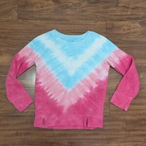 SO Pink and Blue Tie-Dye Kids Sweatshirt